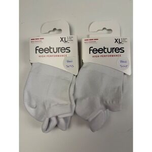 Feetures High Performance Max Cushion Arch Running No Show Tab Socks XL White 2